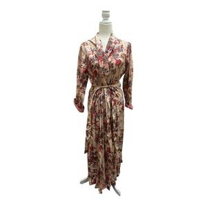 April Cornell Womens Rose Floral Cotton Long Dressing Gown